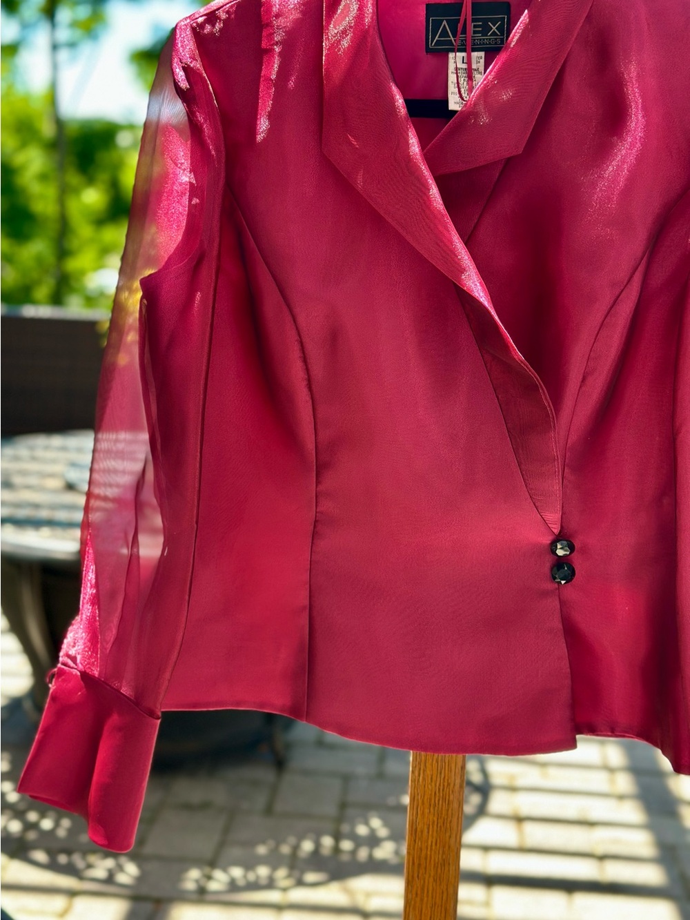 Alex Evenings Shimmer Organza Jacket or Top Raspberry Pink Evening Mother Bride - Picture 3 of 15